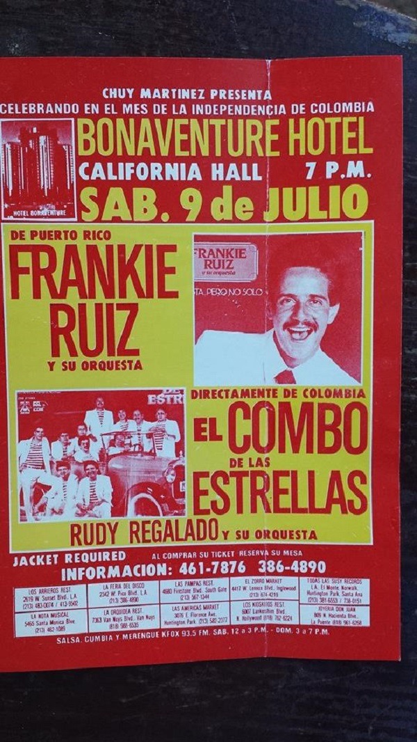 Póster anuncianco el concierto de Frankie Ruíz