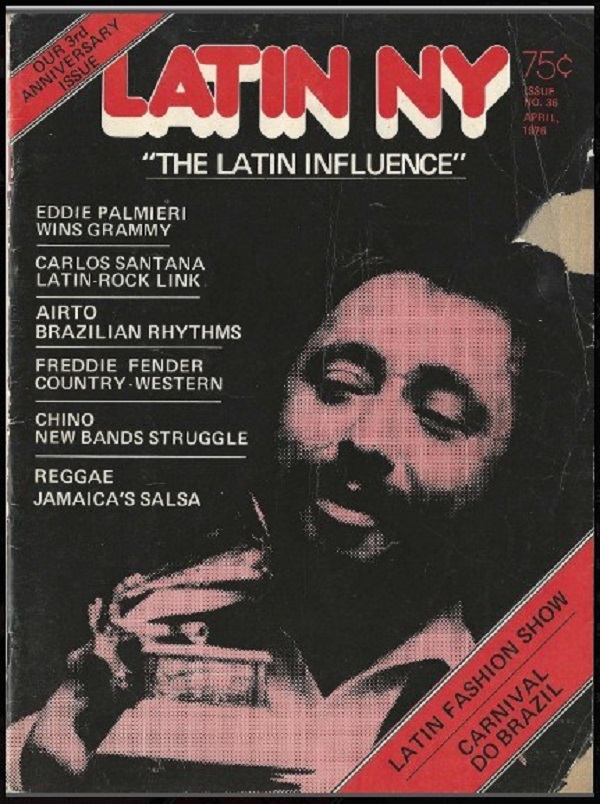 Carátula del número 36 de la revista Latin New York (Abril 1976) donde aparece Eddie Palmieri