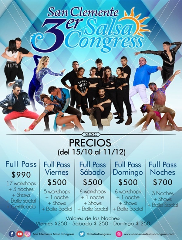 San Clemente 3er Salsa Congress 2016 - Precios